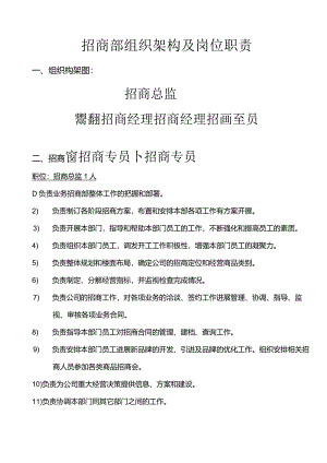 招商部组织架构与人员编制、岗位职责.docx
