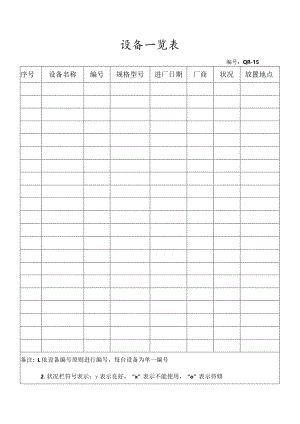 设备一览表.docx