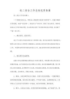 托二安全工作总结优质5篇.docx