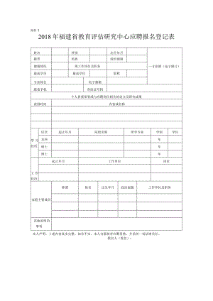 福建省教育考试院应聘报名登记表（公开招聘）.docx