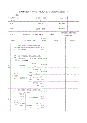 表152钢构件（吊车梁、单轨及轨道）安装检验批质量验收记录.docx