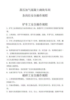 蒸压加气混凝土砌块车间安全操作规程.docx