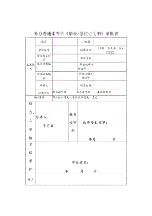 补办普通本专科《毕业证明书》审批表.docx