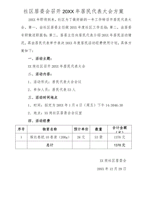 社区居委会居民代表大会方案.docx