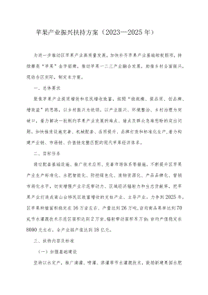 苹果产业振兴扶持方案.docx