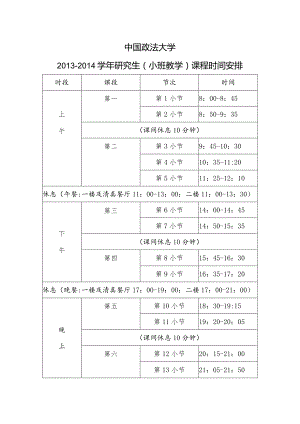 研究生（小班教学）课程时间安排.docx