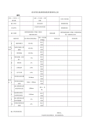 表8预压地基检验批质量验收记录.docx