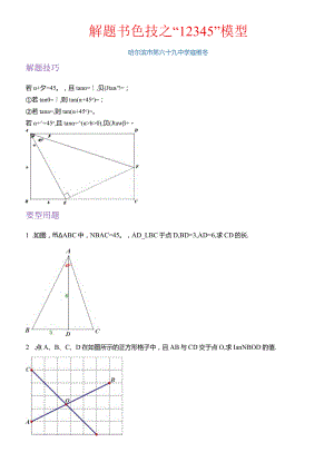 解题绝技之“12345”模型（哈尔滨专项）.docx