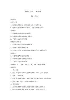 第6课人体的“司令部”（教案）.docx