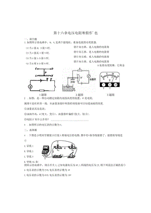 第十六章电压电阻寒假作业.docx