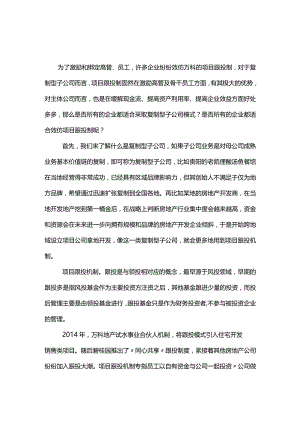 股权之道与术（十九）-——底层架构之复制型子公司万科及碧桂园项目跟投机制.docx