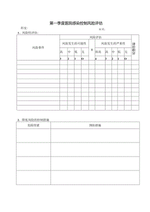 第一季度医院感染控制风险评估.docx