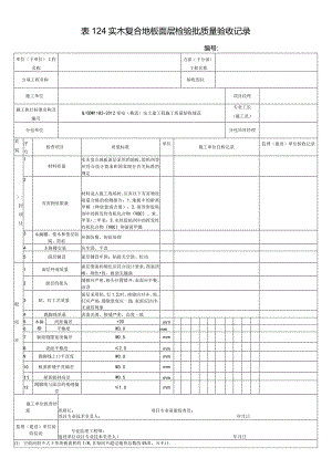 表124实木复合地板面层检验批质量验收记录.docx