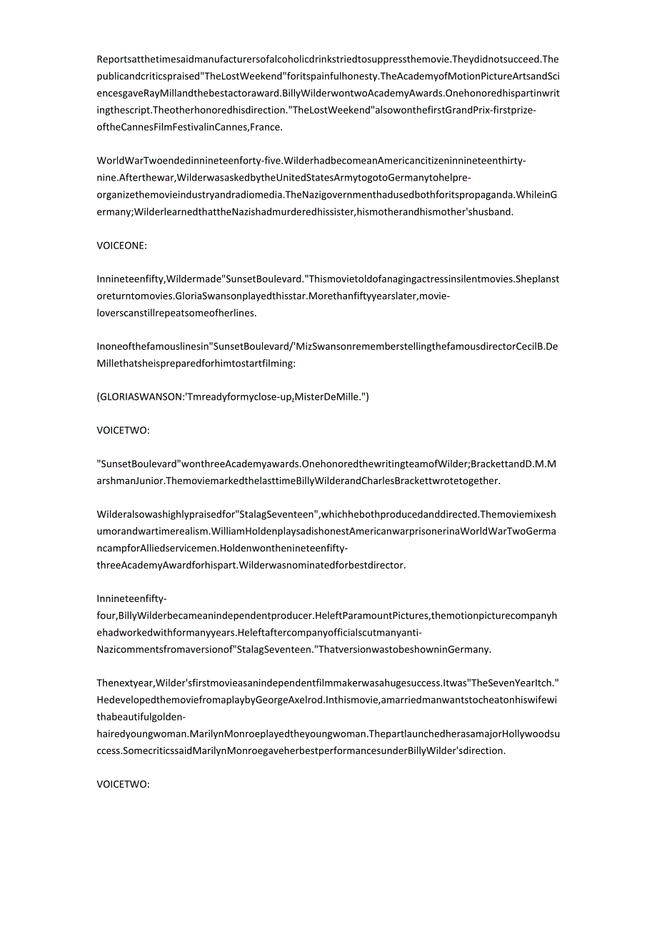 美国名人电影导演、编剧、制片人比利·怀尔德.docx_第3页