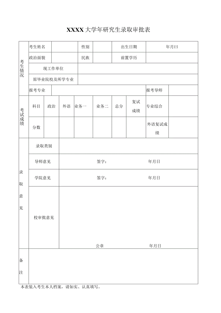 硕士录取审批表.docx_第1页