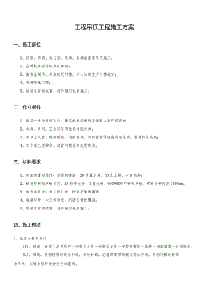 石膏板吊顶工程施工设计方案.docx