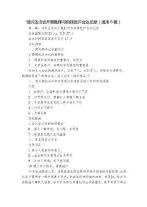 组织生活会开展批评与自我批评会议记录(通用6篇).docx