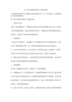 第二批主题教育检视个人整改材料.docx
