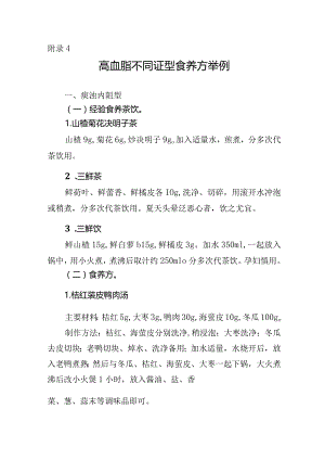 高血脂不同证型食养方举例.docx