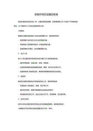 财政所岗位设置及职责.docx