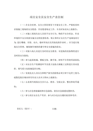 项目安全员安全生产责任制.docx