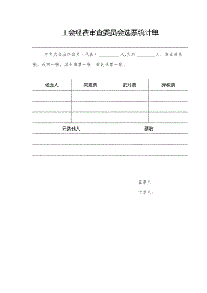 （工会换届）经费审查委员会选票统计单.docx
