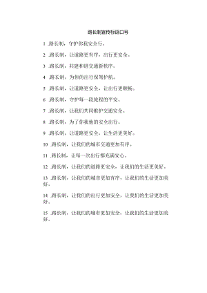 路长制宣传标语口号.docx