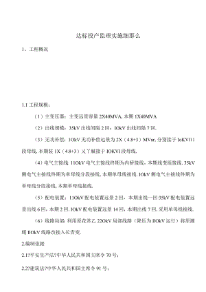 达标投产监理实施细则.docx
