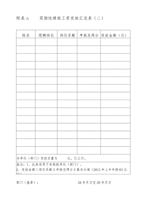 附表3：奖励性绩效工资发放汇总表（二）.docx