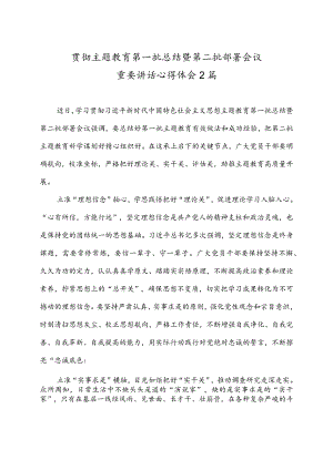 贯彻主题教育第一批总结暨第二批部署会议重要讲话心得体会2篇.docx