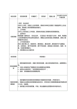项目部管理岗位技能要求.docx