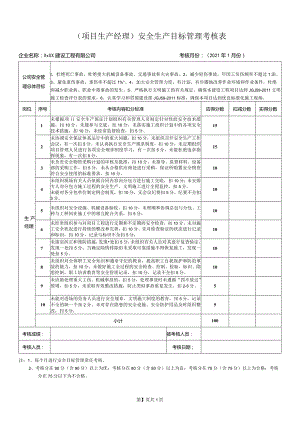 项目生产经理安全生产目标管理考核表.docx