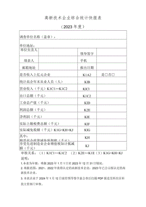附件1：高新技术企业综合统计快报表（企业表）.docx