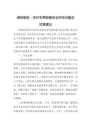 调研报告：农村冬季取暖安全存在问题及对策建议.docx