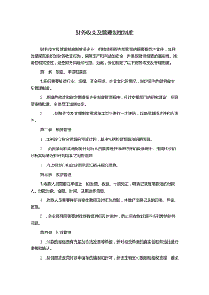 财务收支及管理制度制度.docx