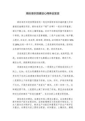 高标准农田建设心得体会发言.docx
