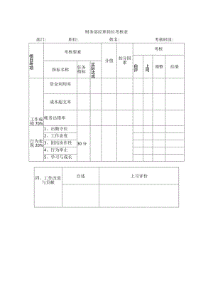 财务部经理岗位考核表.docx