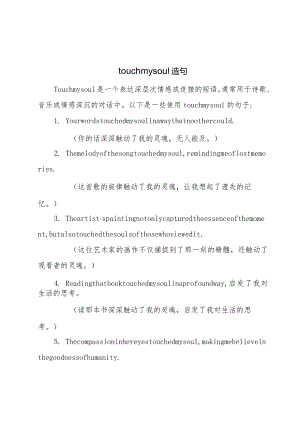 touch-my-soul造句.docx