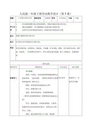 7-垃圾分类为大家一年级劳动下册（人民版）.docx