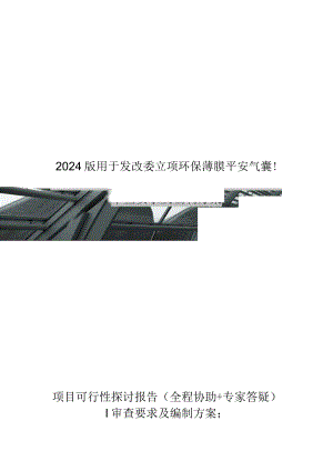 2024版用于立项环保薄膜安全气囊项目可行性研究报告(甲级资质)审查要求及编制方案.docx