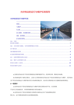 光伏电站的运行与维护标准指导.docx