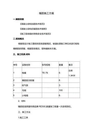 植筋施工方案(详细).docx