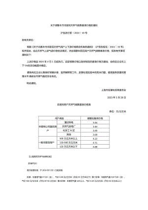 上海用户天然气销售价+天然气发电上网价2023.4.docx