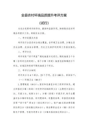 全县农村环境品质提升考评方案.docx