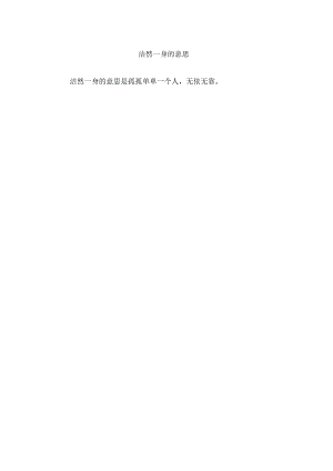 洁然一身的意思.docx