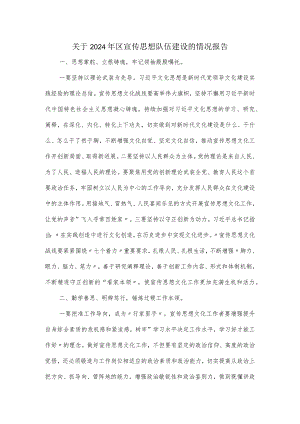 关于2024年区宣传思想队伍建设的情况报告.docx