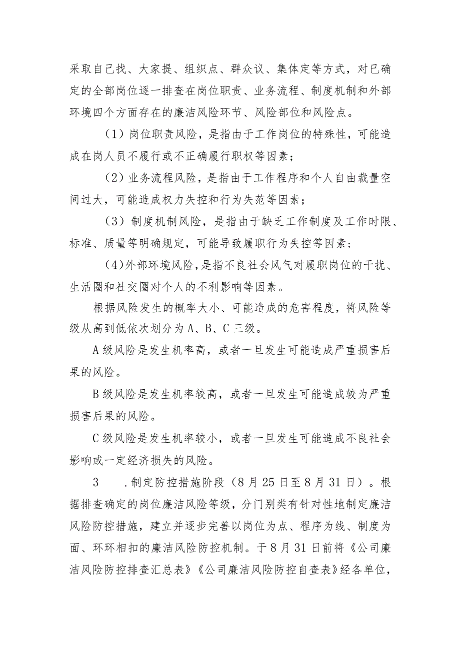 公司2024年度廉洁风险防控排查工作方案.docx_第3页