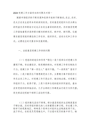 2024党建工作方面存在的问题及对策.docx