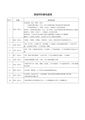 美容师形象检查表.docx