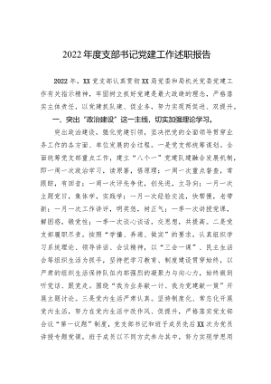2022年度支部书记党建工作述职报告.docx